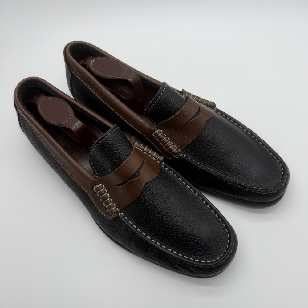 Florsheim Comfortable Soft Leather Loafers Black/Brown Men Size 10 D Preppy